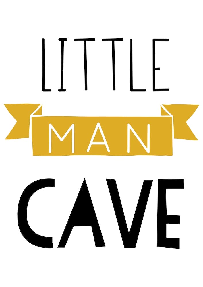 Little Man Cave Banner Mustard and Black