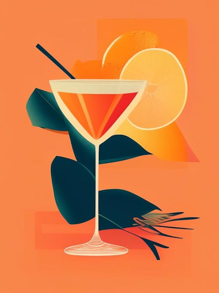 Fuzzy Navel Pop Matisse Cocktail Poster