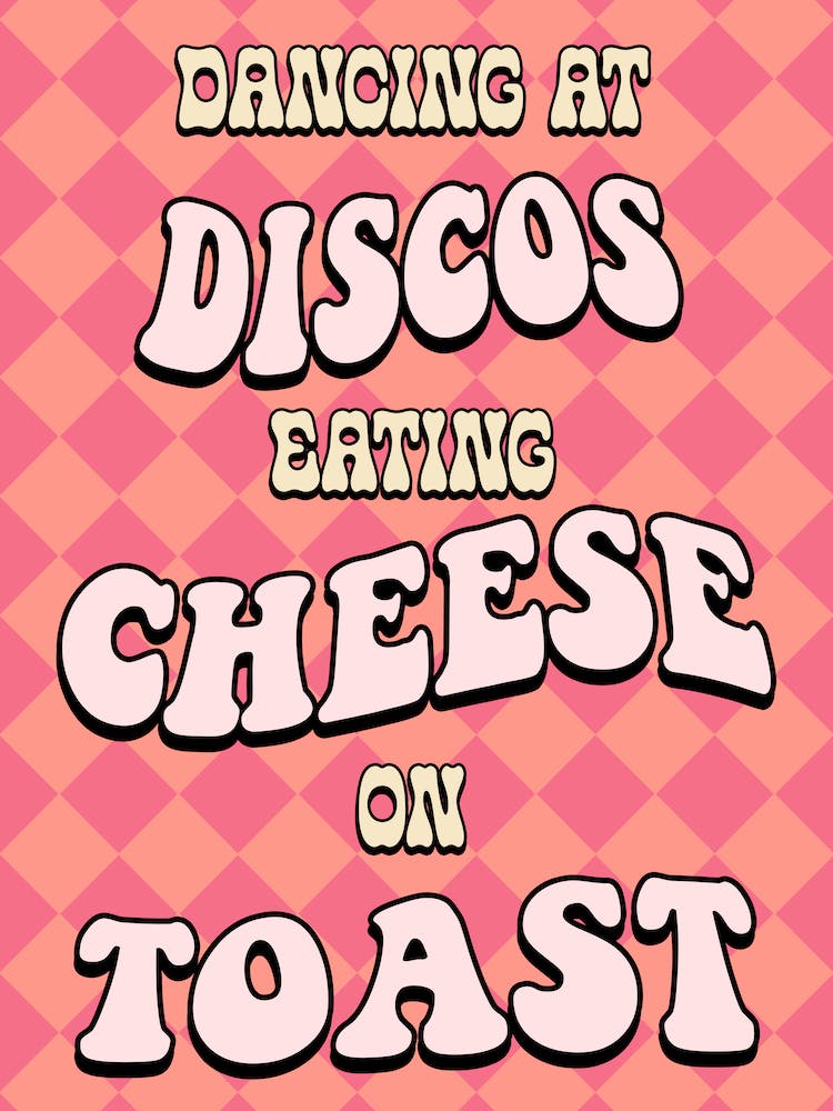 Dancing At Discos Merry Happy Kate Nash Chequer Pink Print