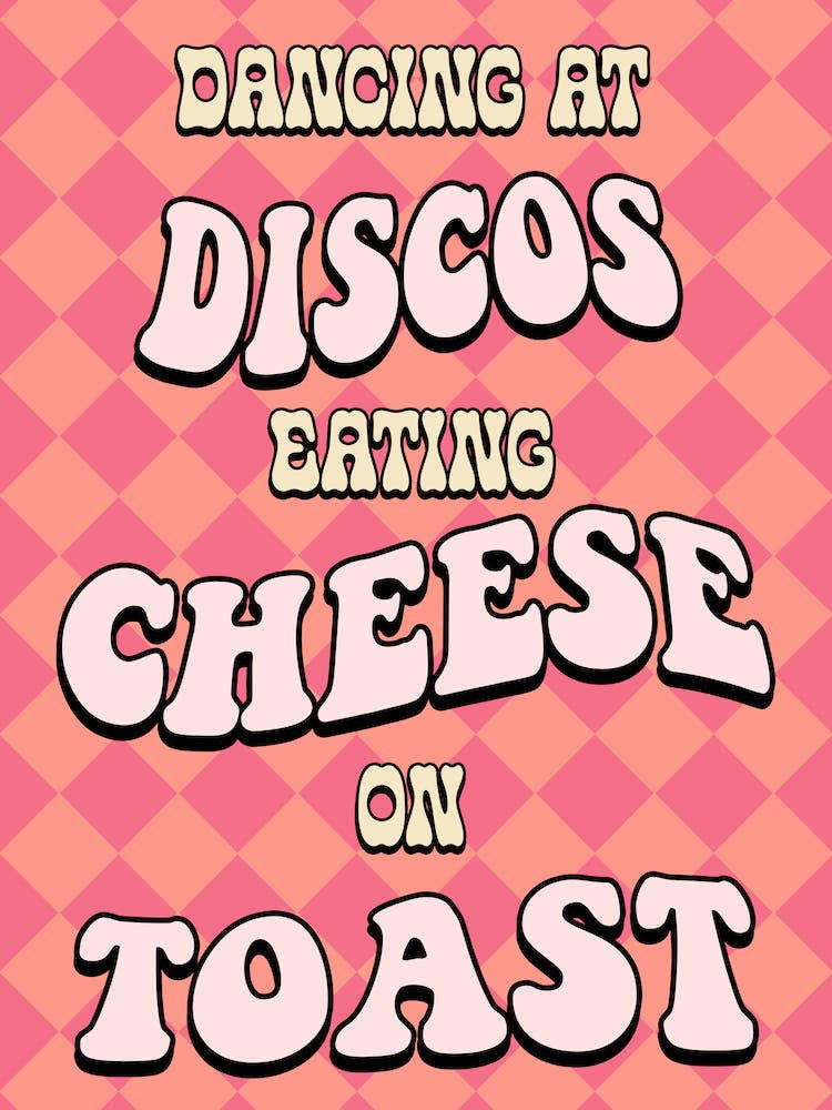 Dancing At Discos Merry Happy Kate Nash Chequer Pink Print