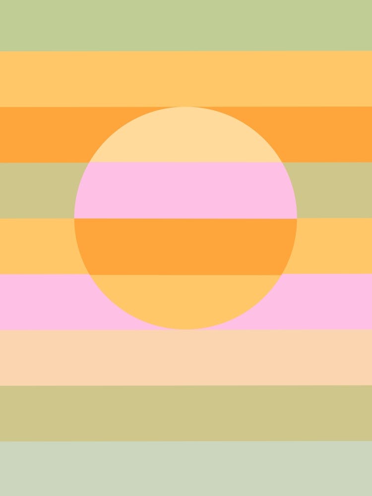 Serene Retro Rainbow Minimal Geo Sun 2/2