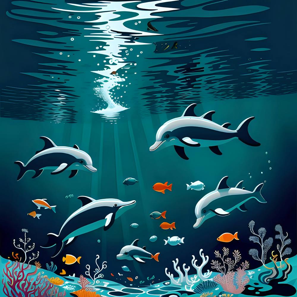 Dolphins Under The Sea