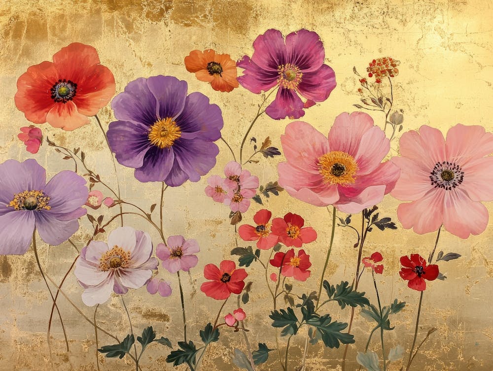 Flowers In Gold