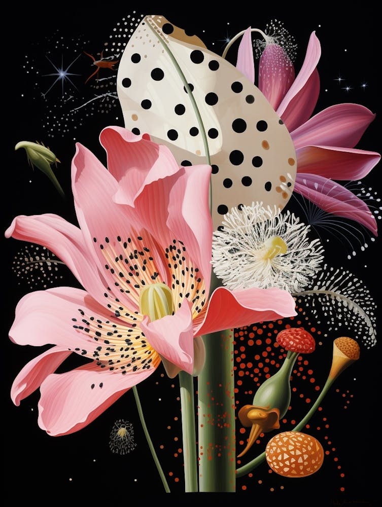 Surreal Florals Pink Flower 8 Flower Painting