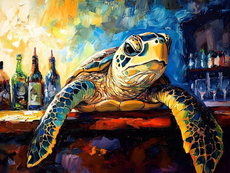 Sea Turtle At The Beach Bar 6
