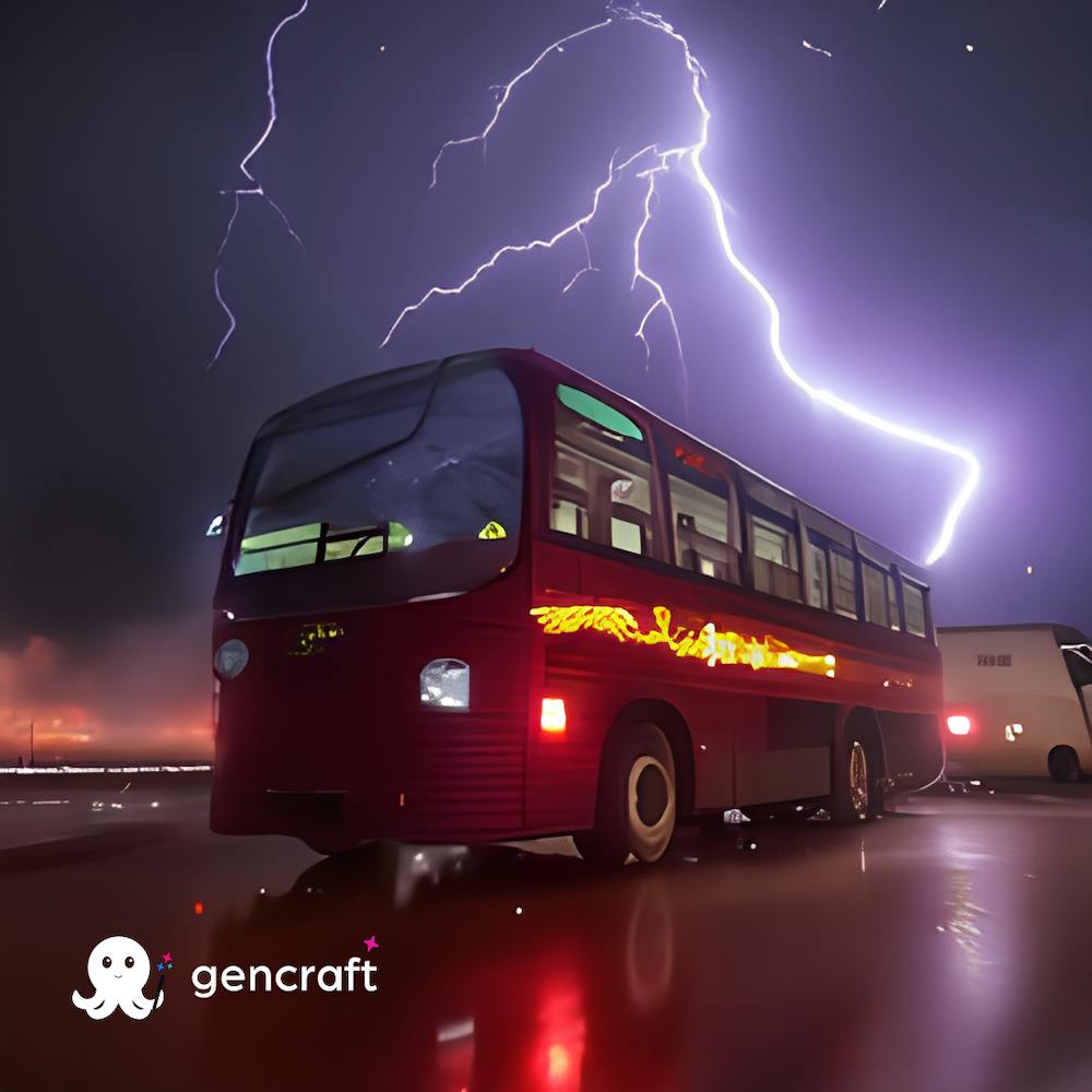 Lightning on Bus. 