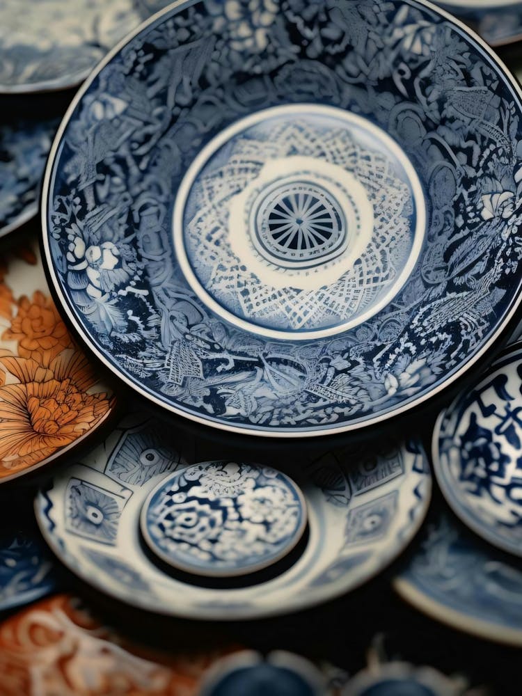 Blue And White Plates 1