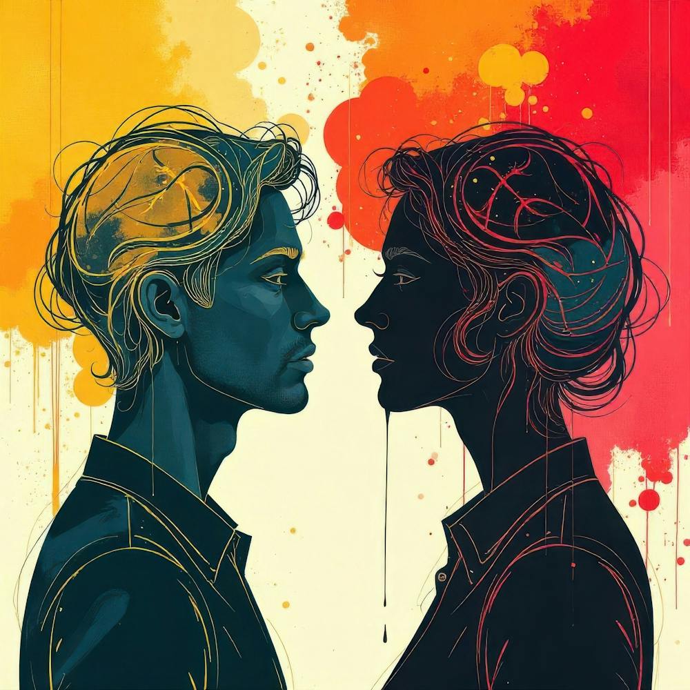 Two People Facing Each Other