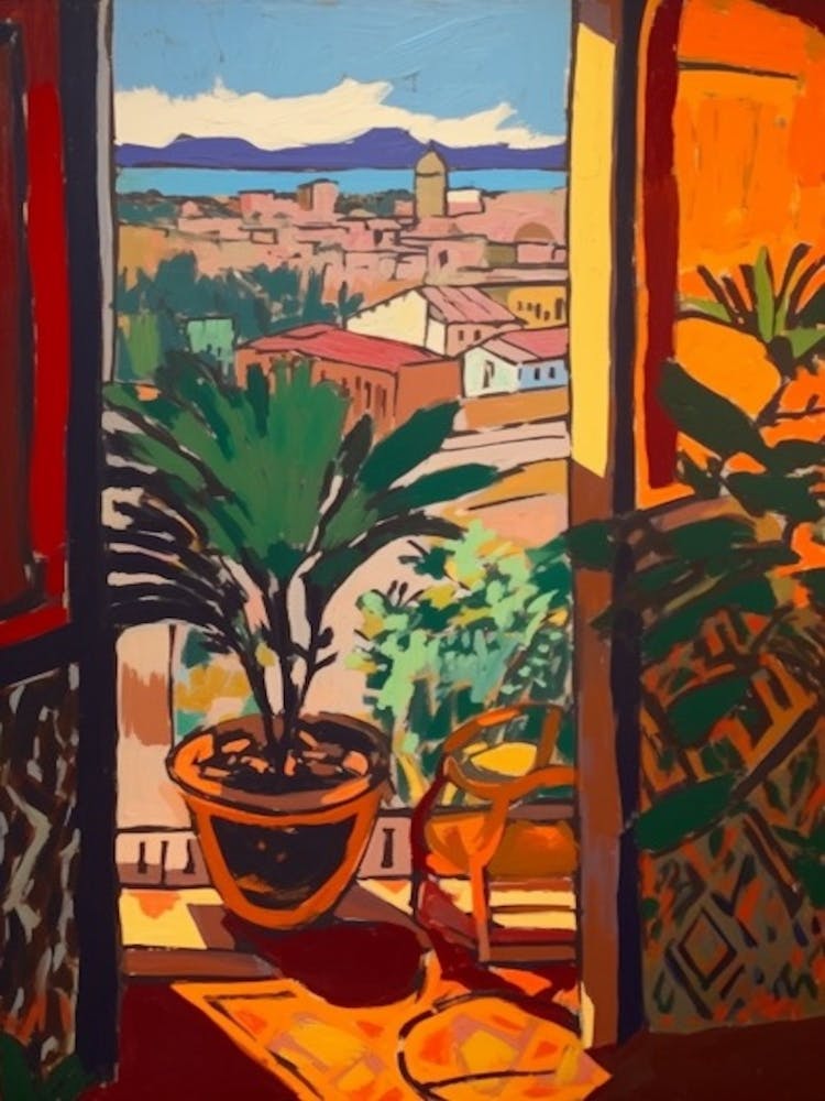 Window View Of Rome In The Style Of Fauvist 3
