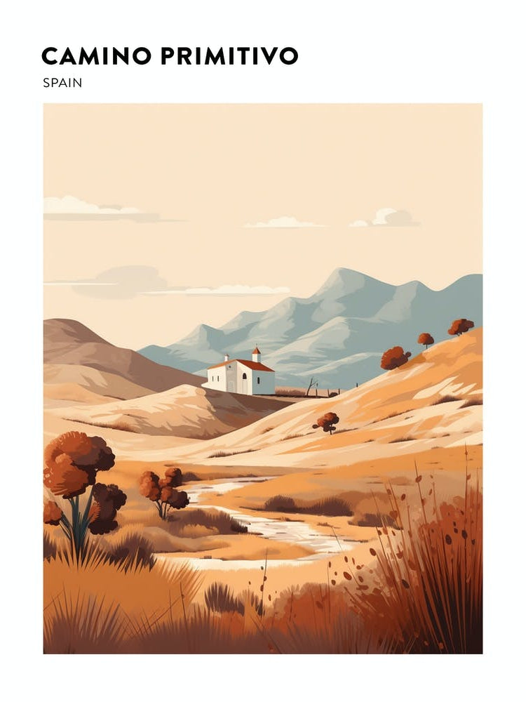 Camino Primitivo Spain 2 Hiking Trail Landscape Poster