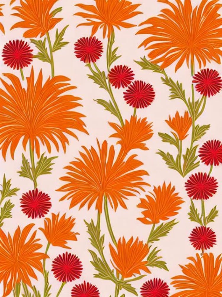 Thistle Floral Print Retro Pattern 1 Flower