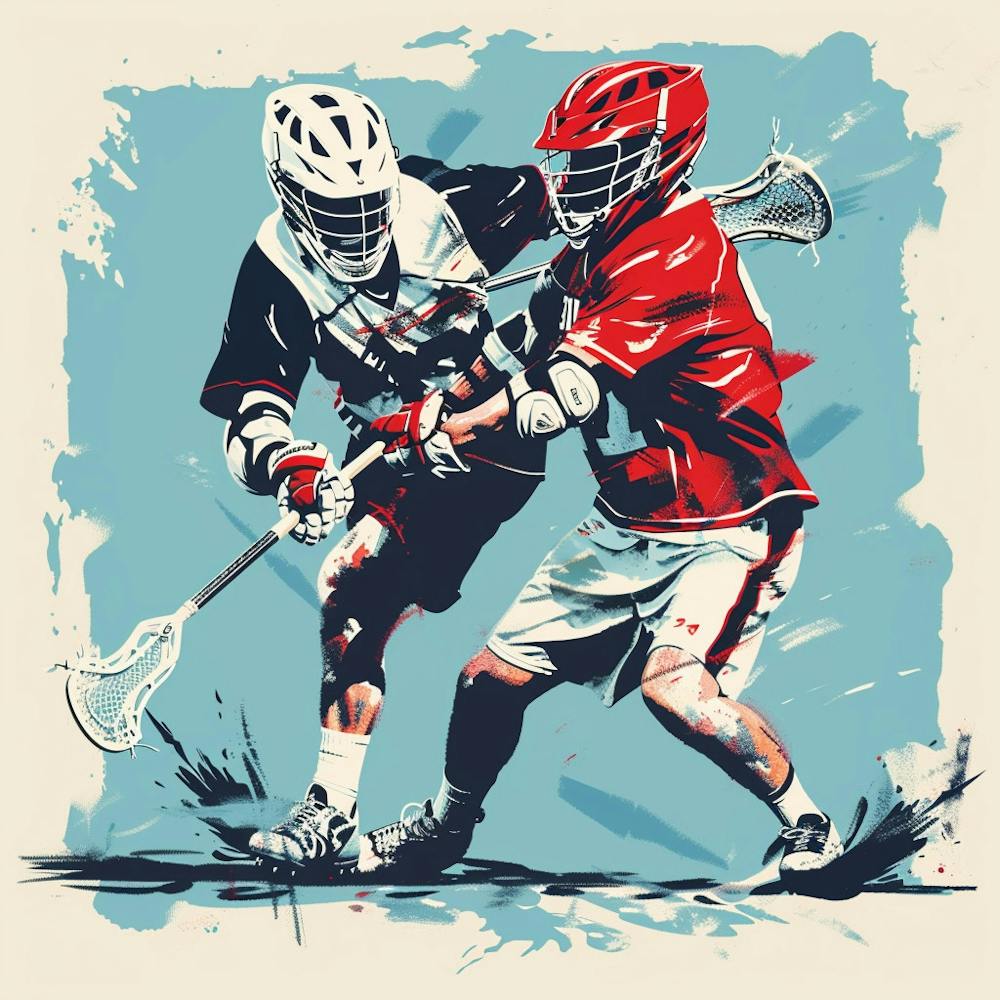 Two Lacrosse Players In Action 5