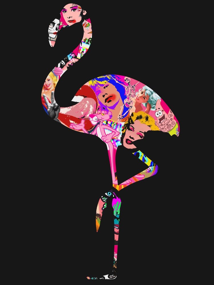 Graffiti Flamingo Black 1