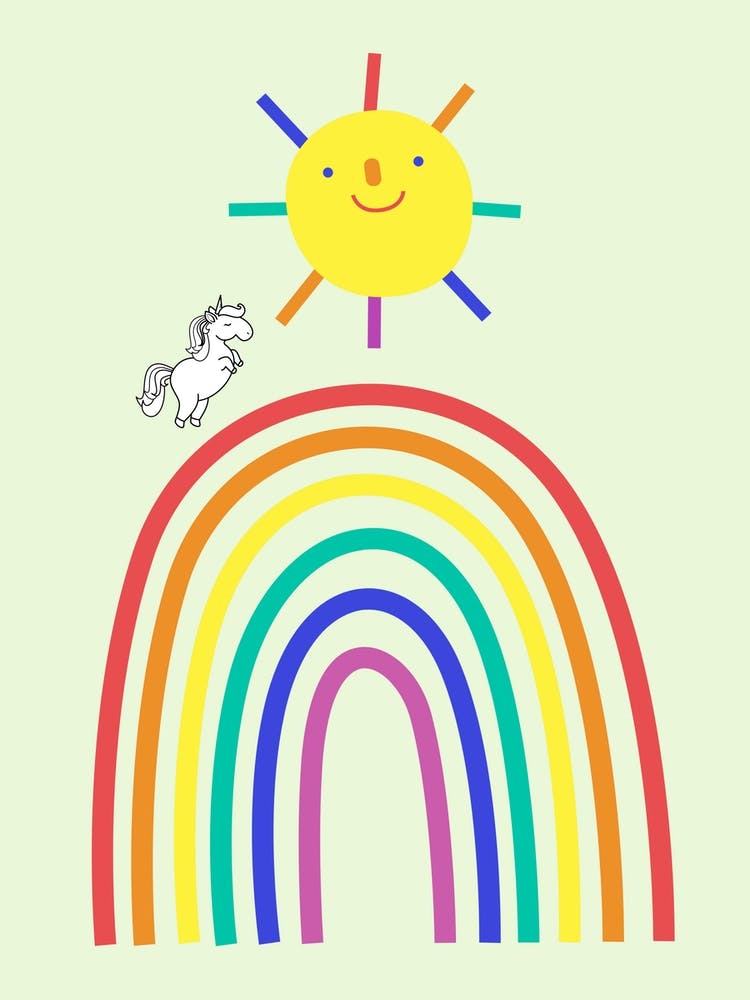 Rainbow Sun And Unicorn