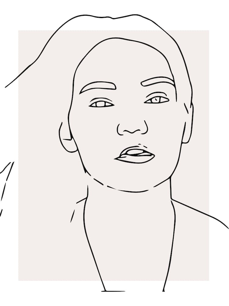 Woman Hair Outline