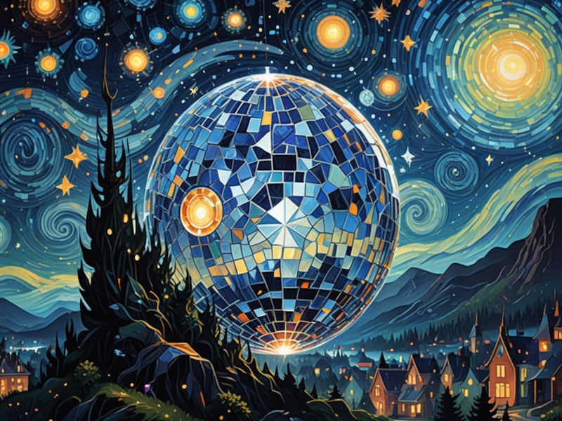 Starry Nights Sky Disco Ball Wall 1