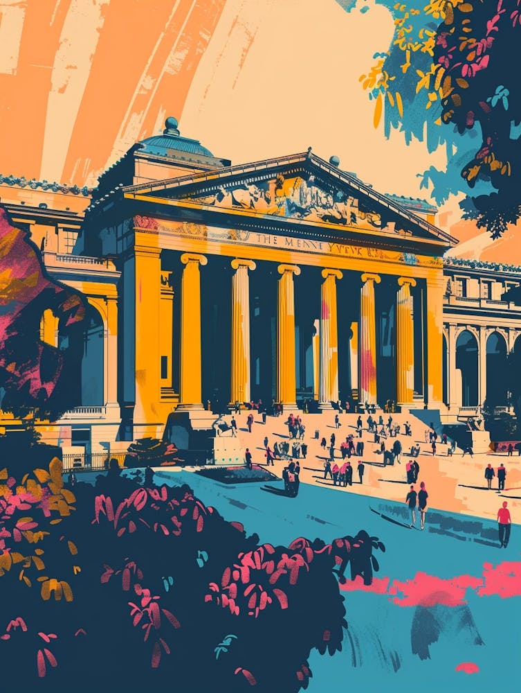 The Met New York Colourful Silkscreen Illustration 3