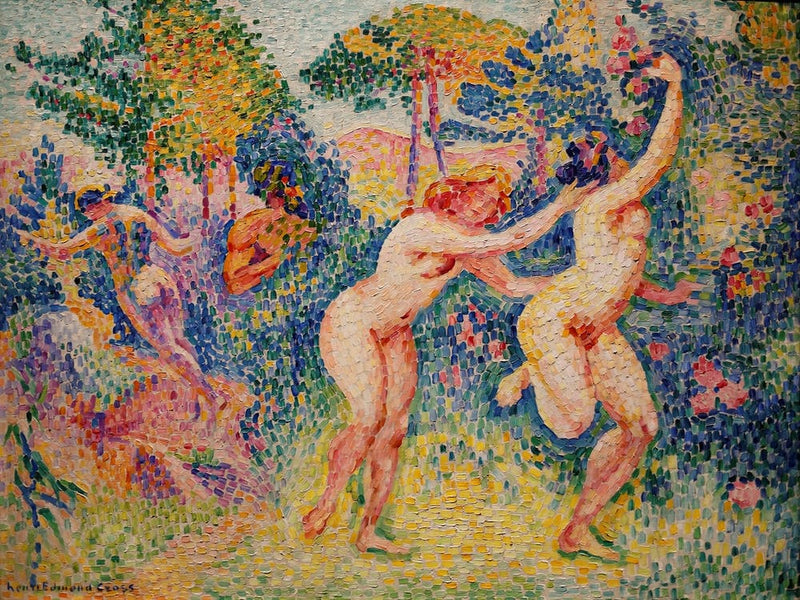 Giclée Print Depicting Two Running Nymphs, Henri Edmond Cross