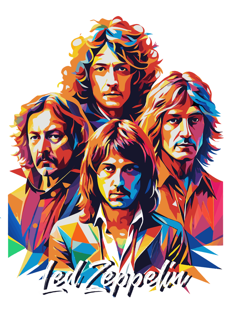 Led Zeppelin 07 Music Icon Style WPAP Pop Art