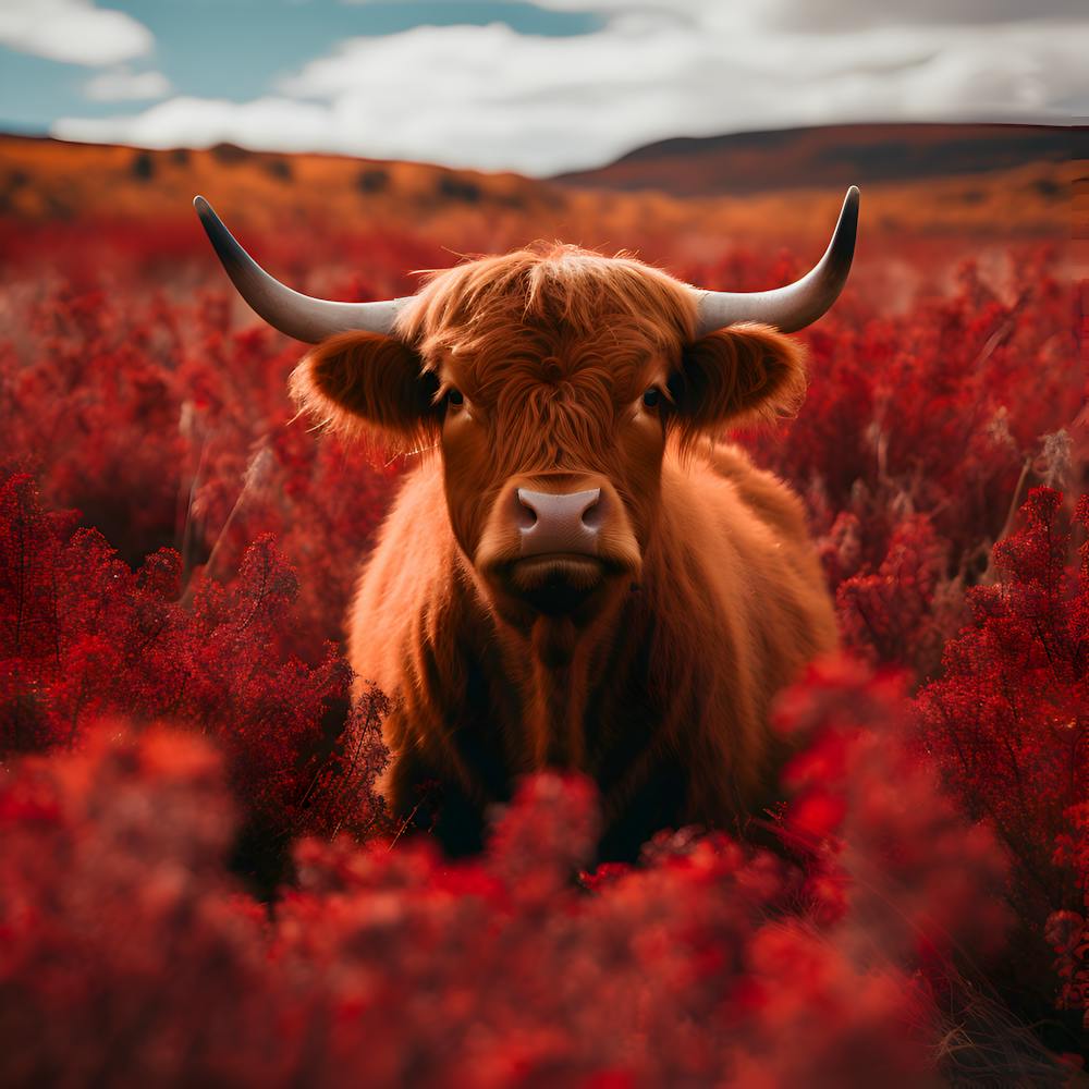 Bovine in red