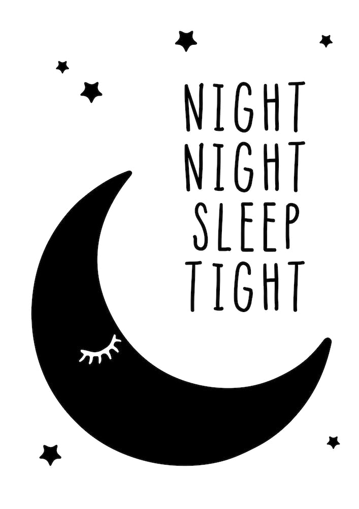 Night Night Sleep Tight Black
