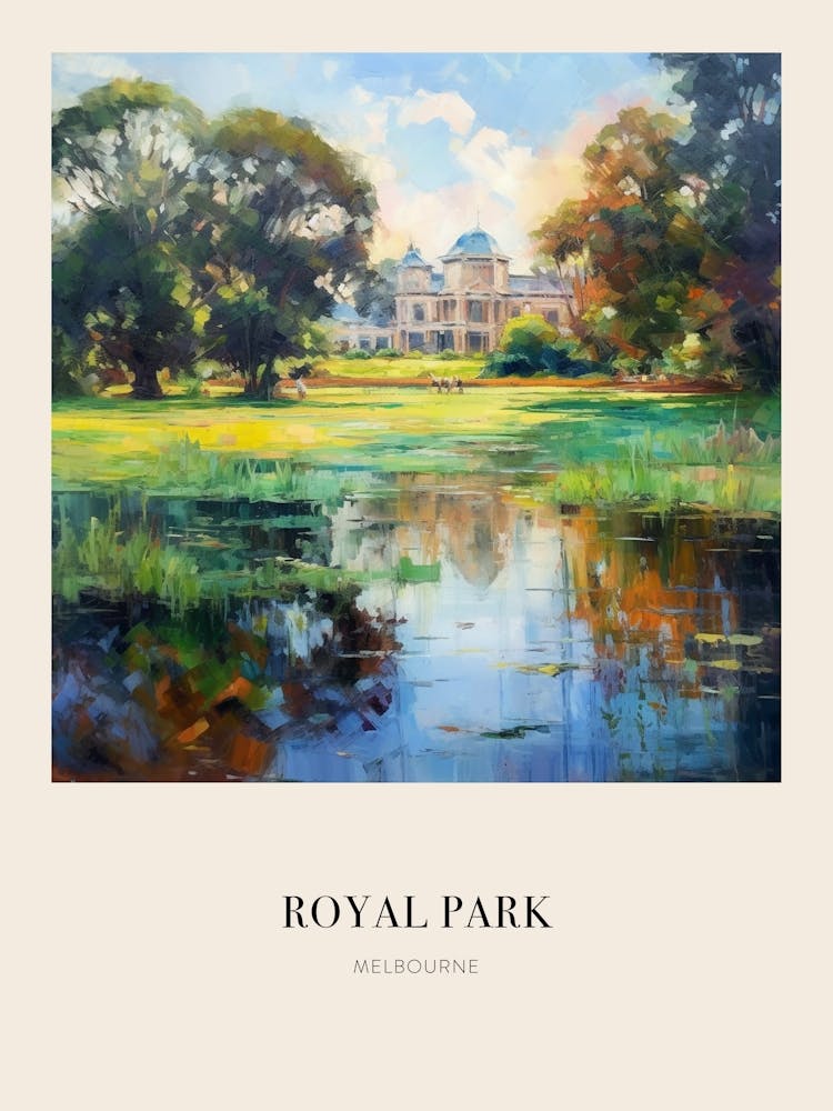 Royal Park Melbourne Australia 3 Vintage Cezanne Inspired Poster