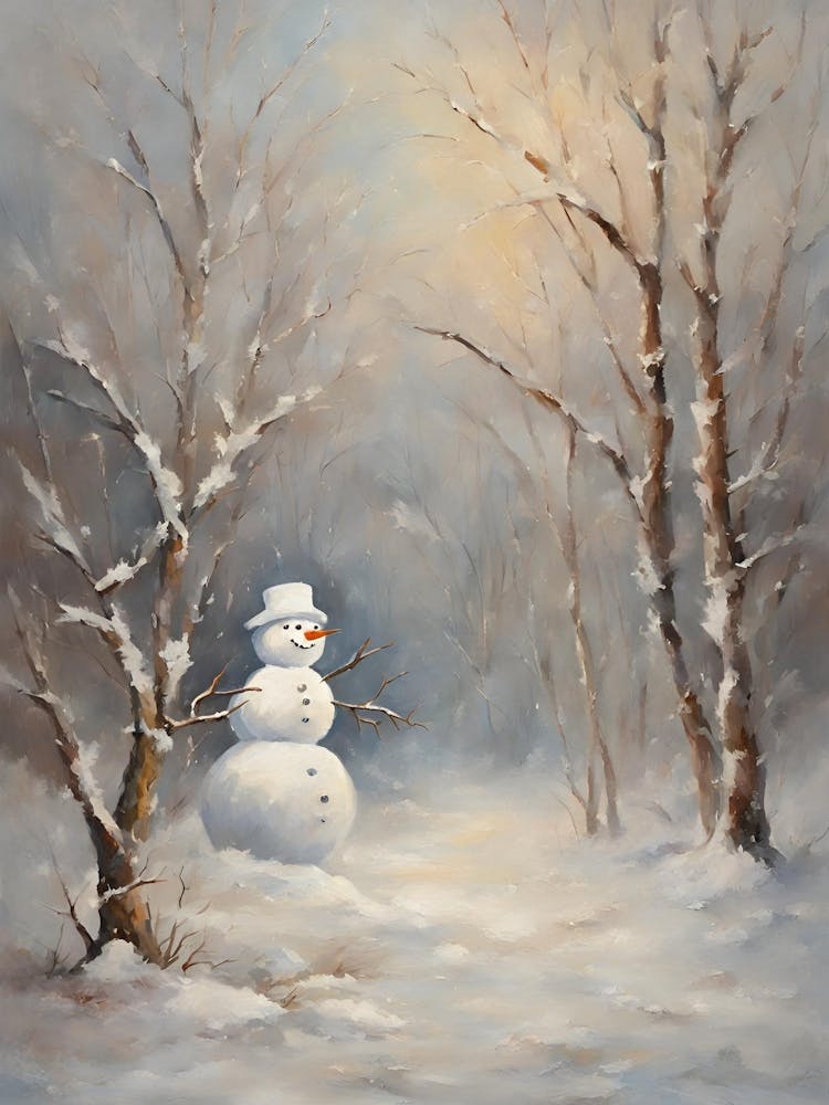 Snowman In The Woods 1