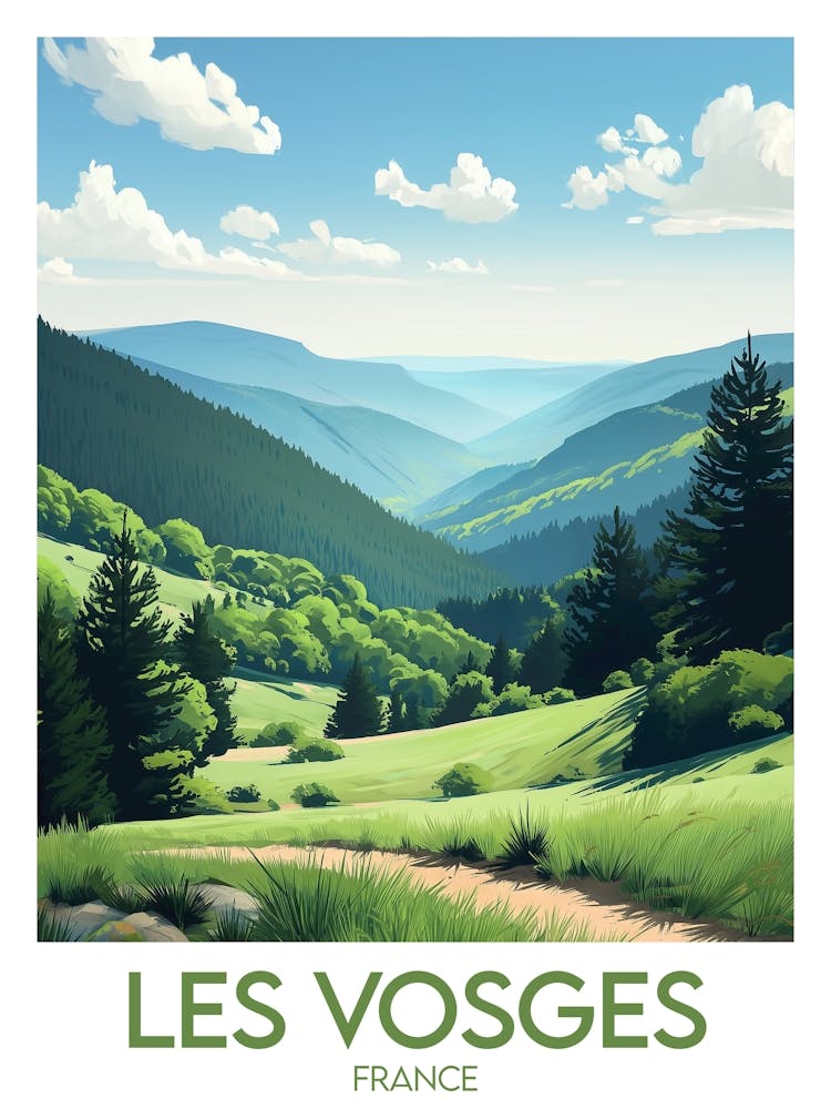 Affiche de voyage Les Vosges