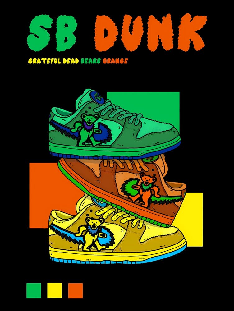 Sb Dunk - Nike SB Dunk Grateful Dead - Grateful Dead Bears Sneakers