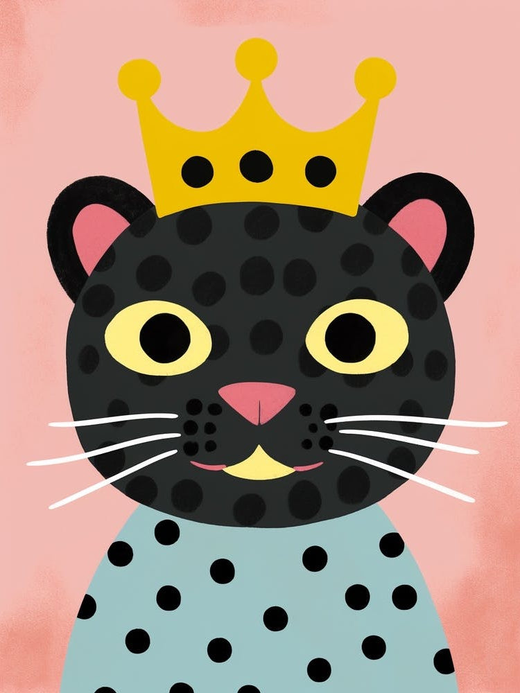 Little Panther 3 Wearing A Crown