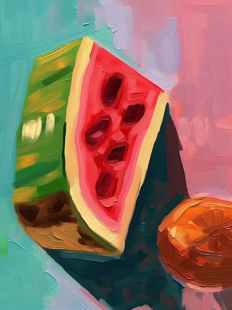 Watermelon Slice Oil Painting 4