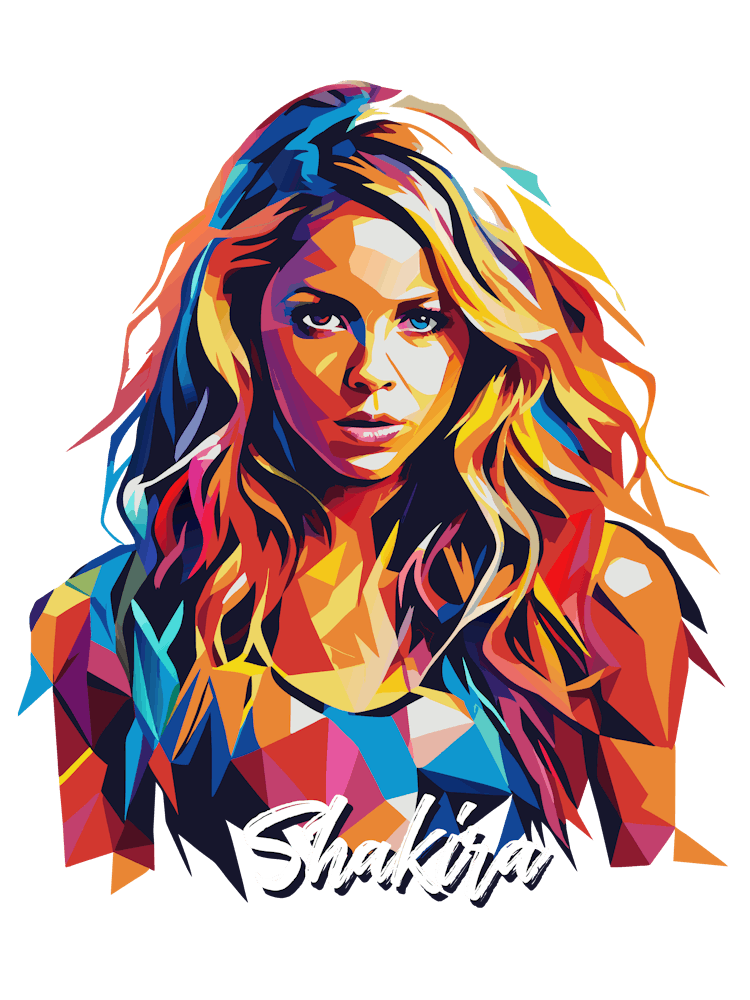 Shakira 02 Portrait Music Icon WPAP Pop Art Style