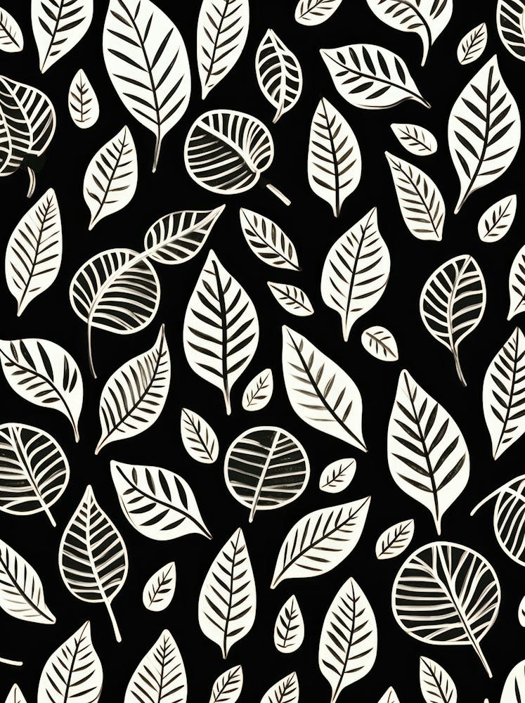 Black And White Leaves 1