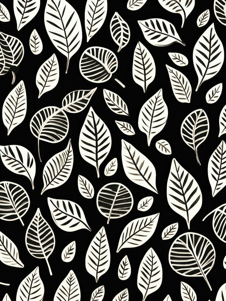Black And White Leaves 1