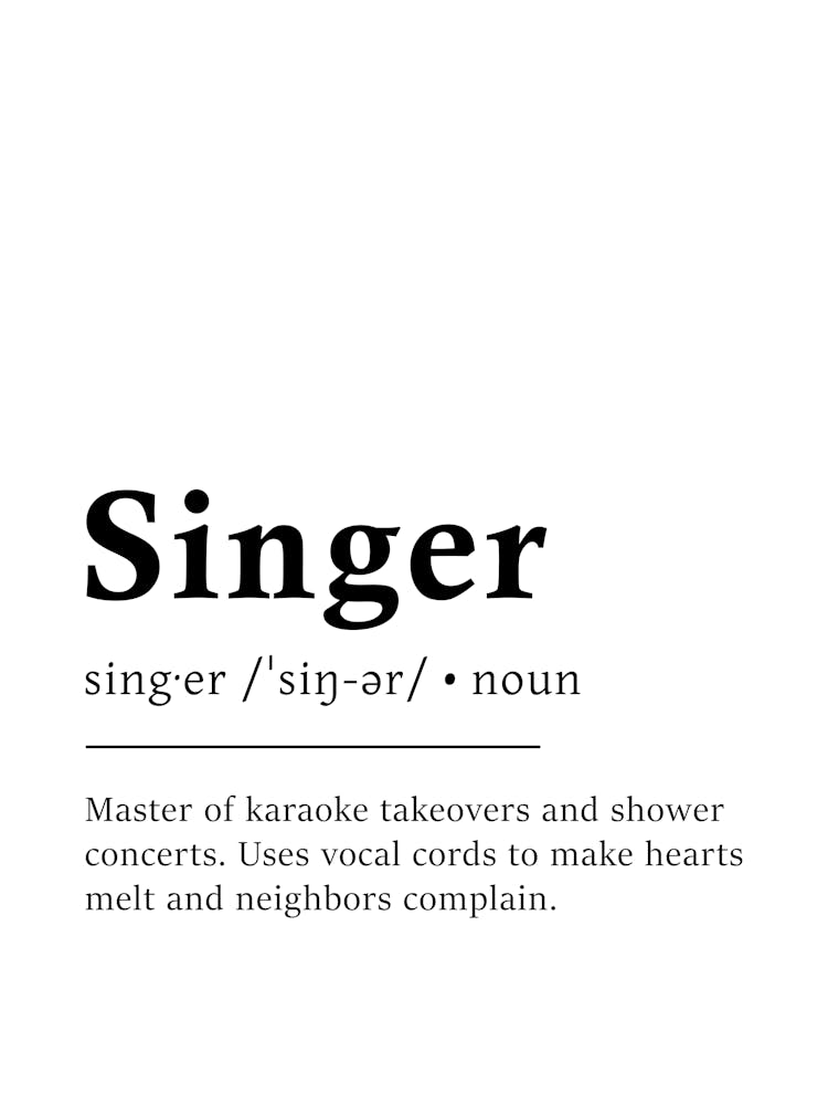 Singer Definition Poster - Dictionary