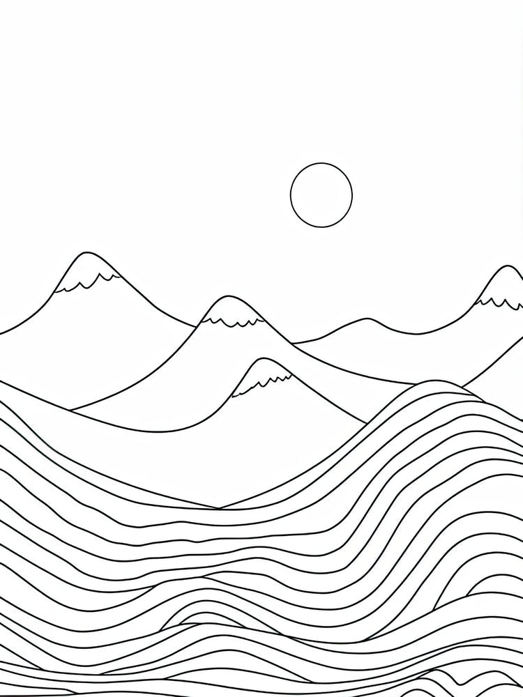Berge Minimalistische Strichkunst 2