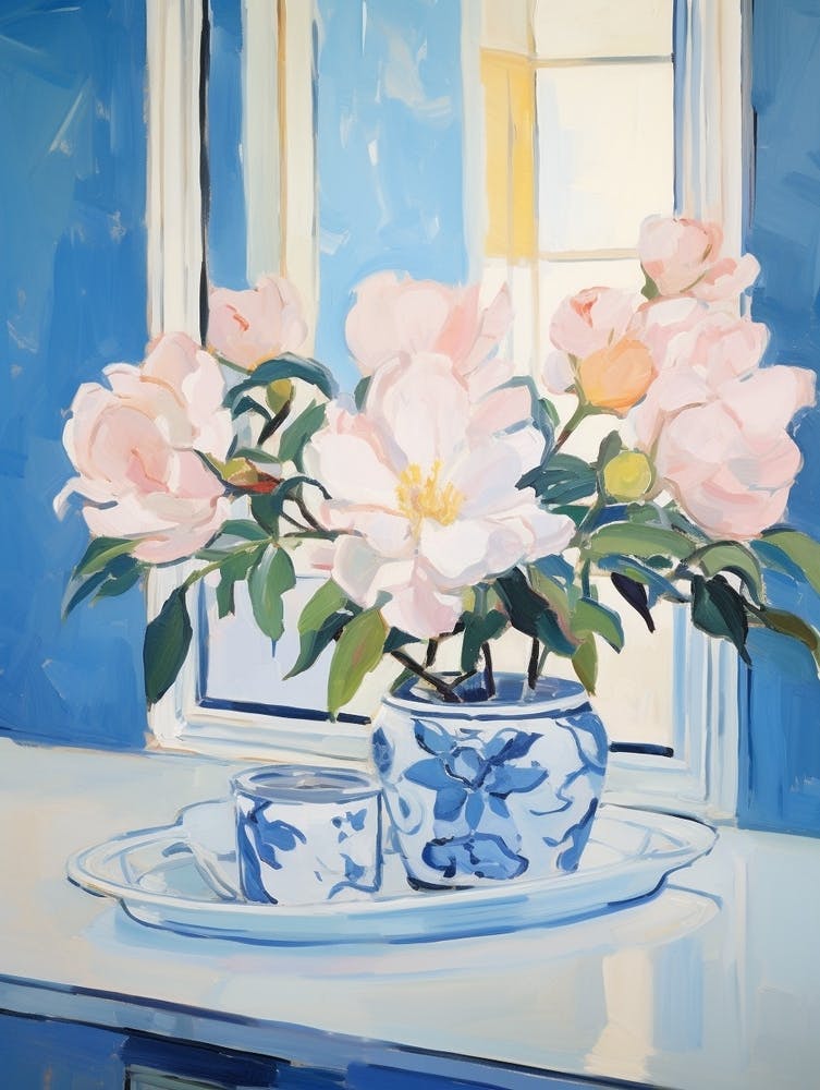 A Vase With Camellia, Flower Bouquet 4