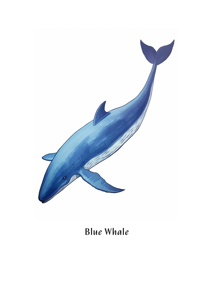 Blue Whale Kids Animal Poster