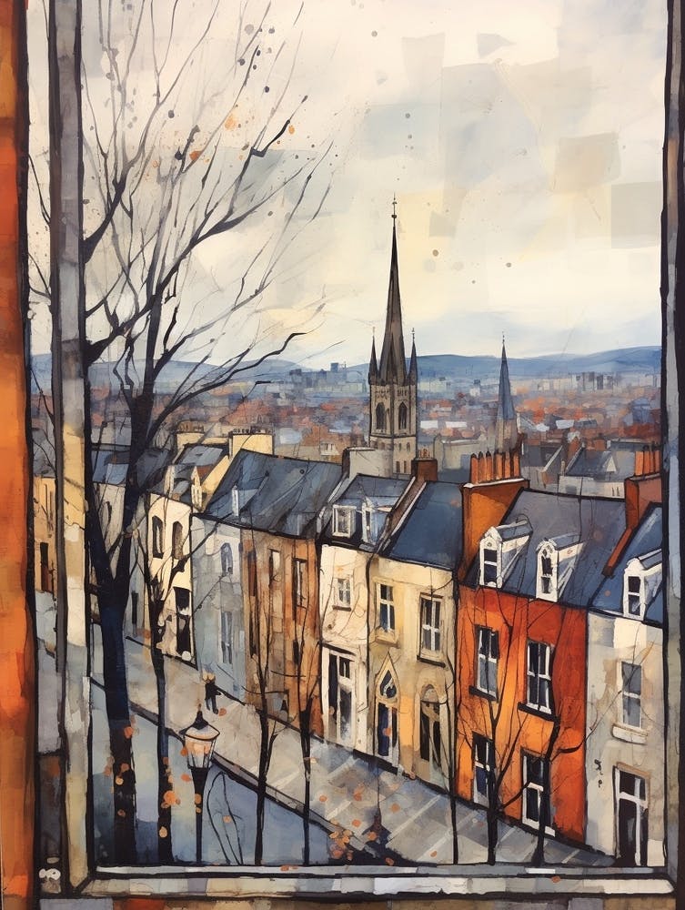 Winterliche Stadtlandschaft Dublin Irland 2