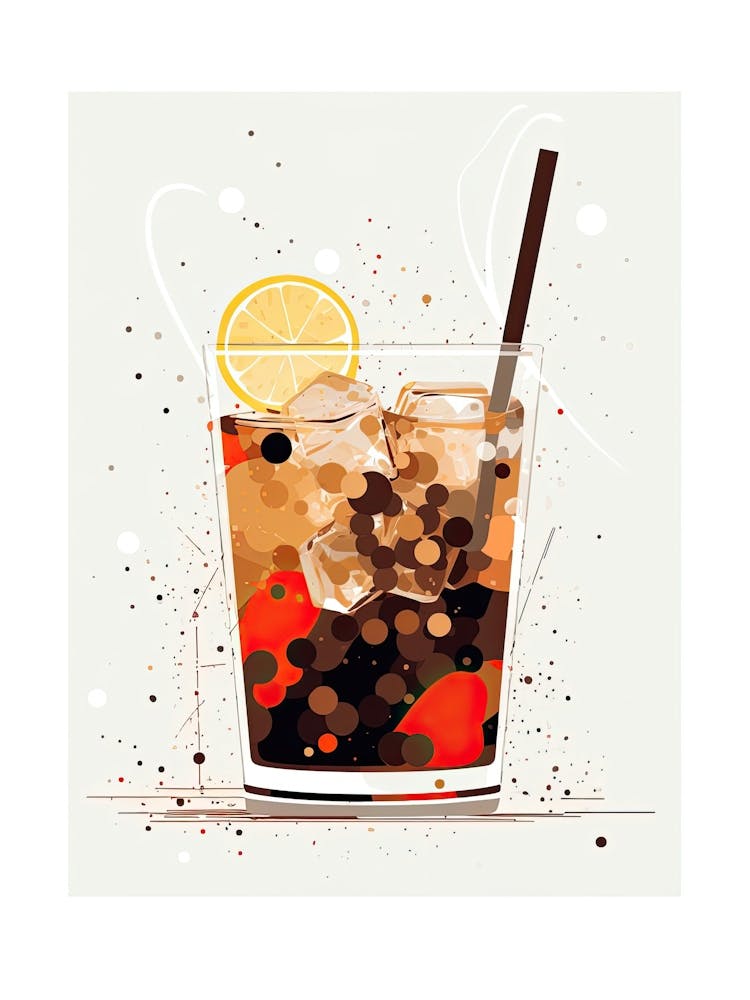 Illustration Cuba Libre Floral Infusion Cocktail 1