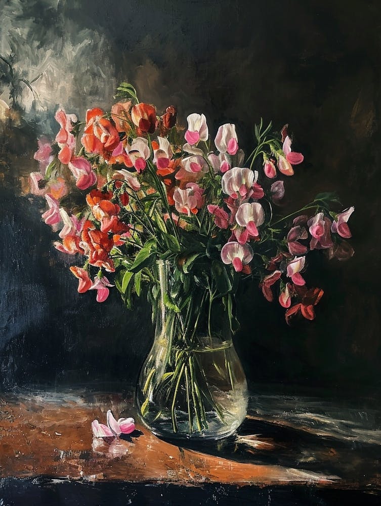 Baroque Floral Still Life Sweet Pea 2