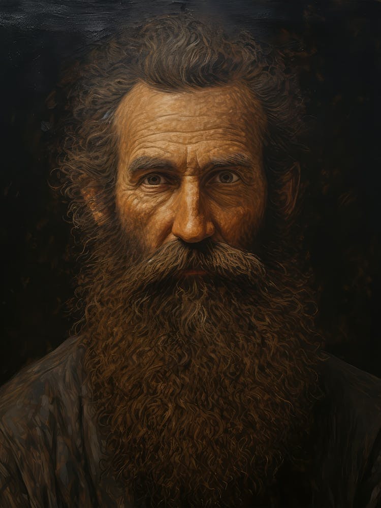 Dark Portrait Painting Of A Man