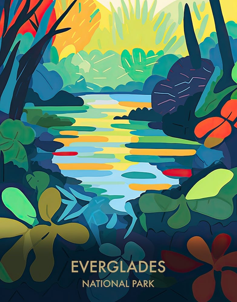 Everglades National Park Travel Poster Matisse Style 1