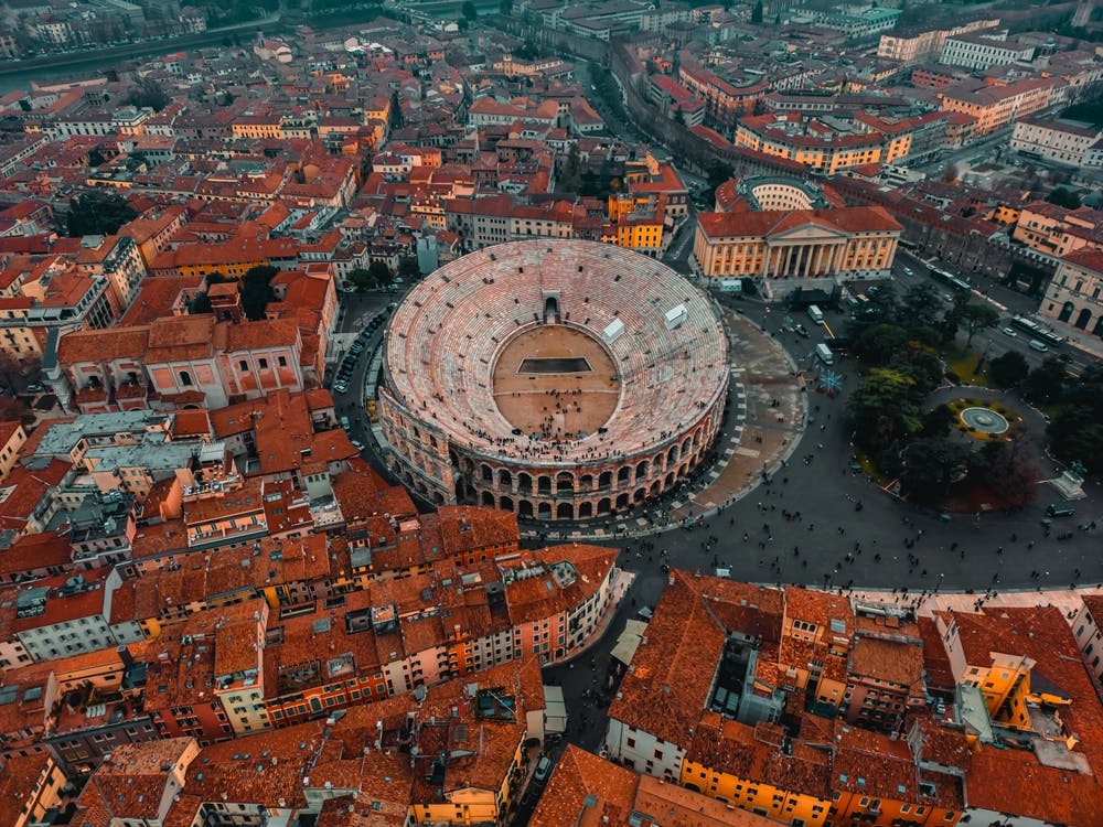Roman amphitheatre arena in Verona