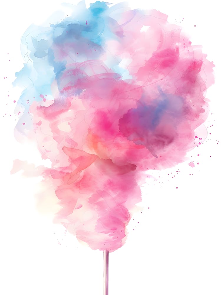 Watercolor Candy Cane On A Stick