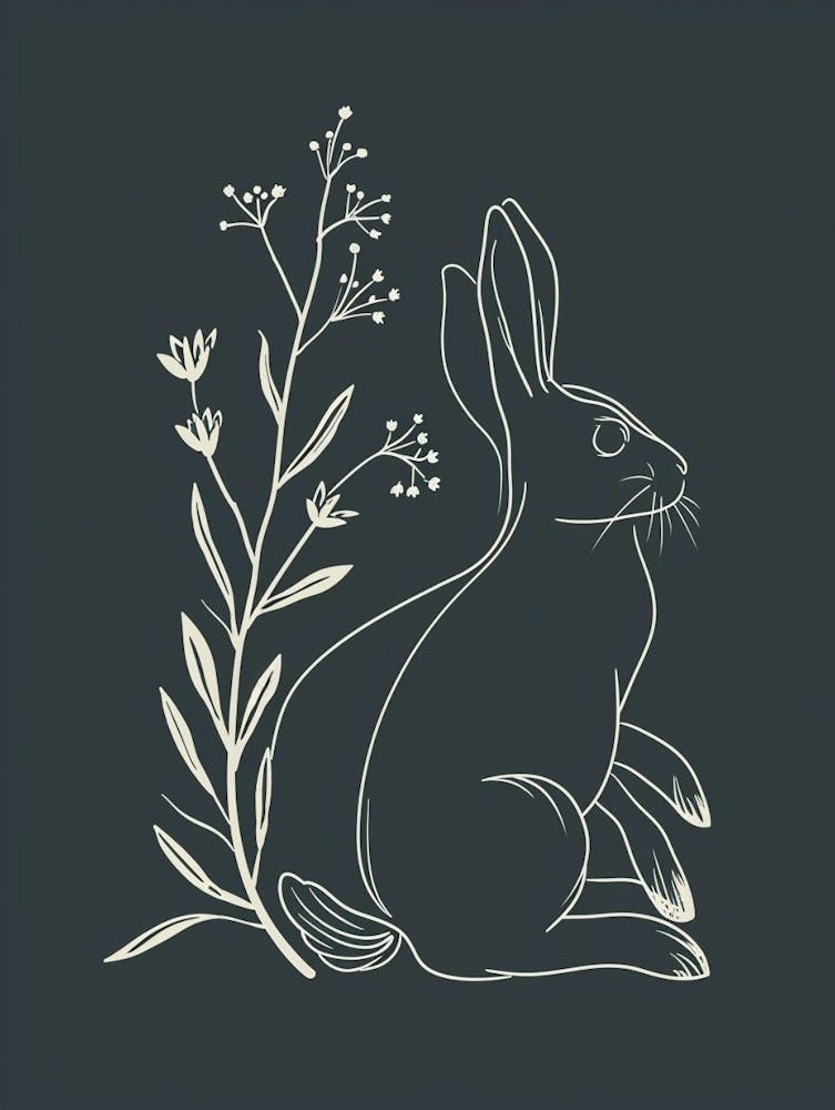 Mini Sable Rabbit Minimal Illustration 1