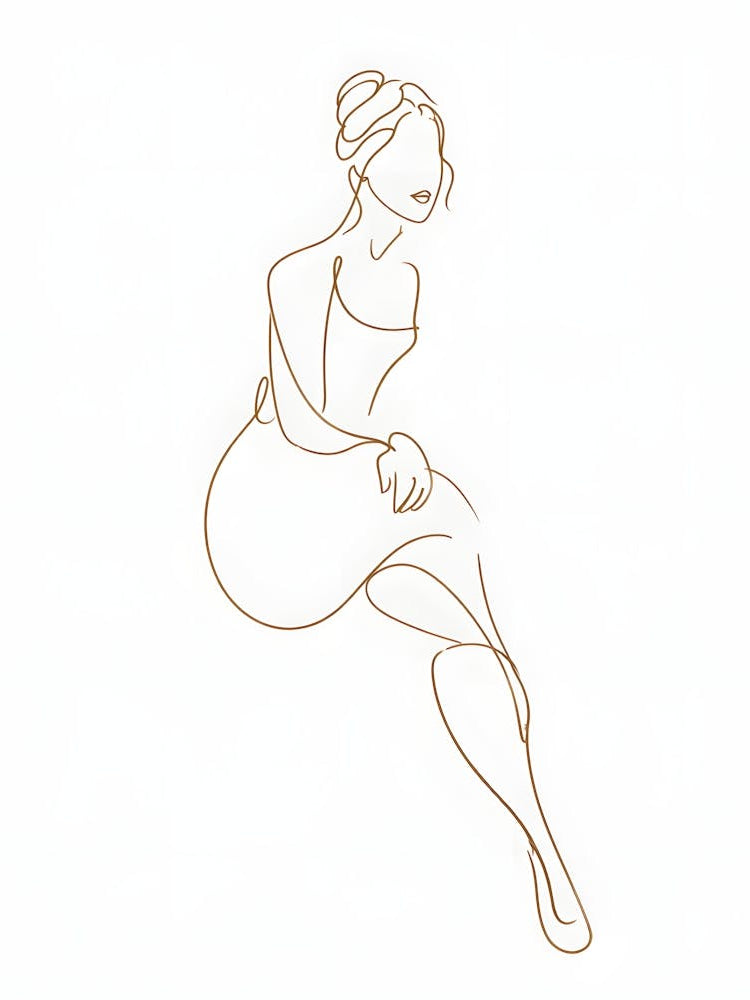 Elegant Minimalist Woman Line - One Line Figure