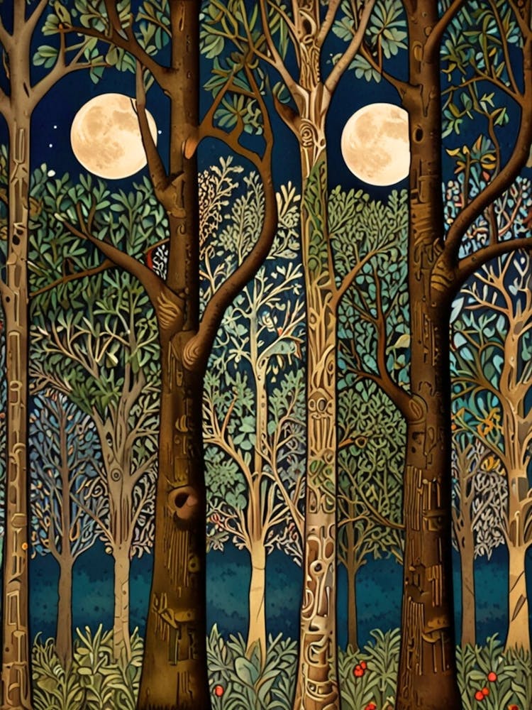 William Morris Moonlight In The Forest 174