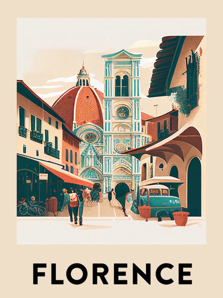 Florence 2 Vintage Travel Poster