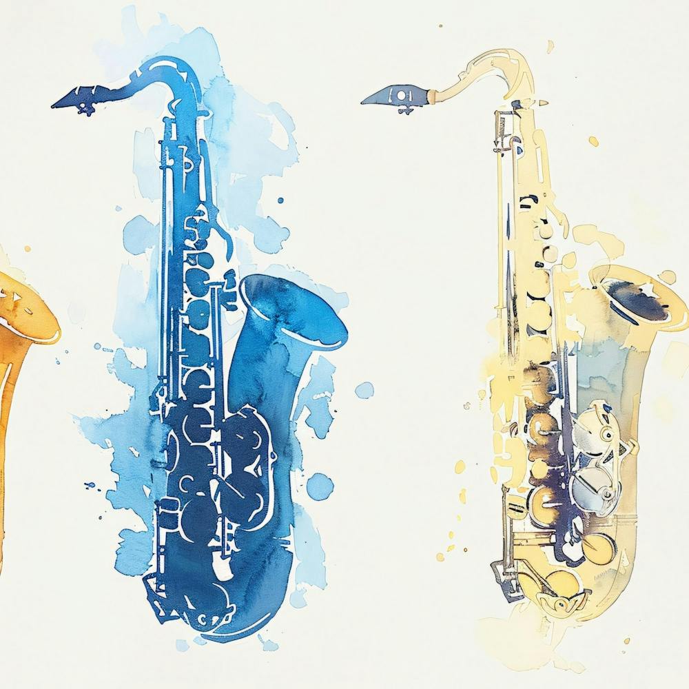 Watercolor Saxophones 4